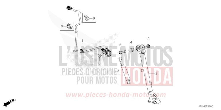 BEQUILLE LATERALE de Africa Twin GRAND PRIX RED (R380B) 2025